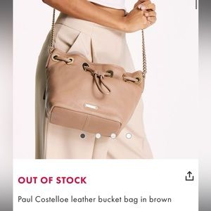 Paul Costelloe leather bucket bag UK